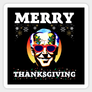 Funny Joe Biden Merry Thanksgiving Ugly Christmas Sticker
